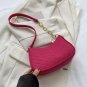 Felt Mini Shoulder Bags for Women 2024 Women's Underarm Bags Texture Solid Color Casual Handbag