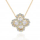 Lucky Grass Diamond Pendant Pure Silver Moissanite Necklace for Ladies