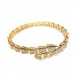14k diamond inlaid snake shaped bracelet