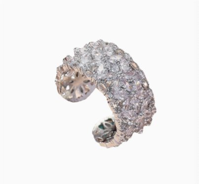Silver wide face full diamond flower ring for women 2026 new ring, light luxury high-end finger ring
