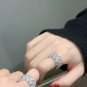 Silver wide face full diamond flower ring for women 2026 new ring, light luxury high-end finger ring