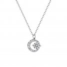 Curved Moon Moissanite s925 Necklace Fashion Women's Pendant