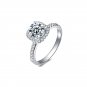 Moissanite Ring, 1CT D Color VVS1 Clarity, 925 Sterling Silver with 18K White Gold Plated