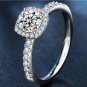 Moissanite Ring, 1CT D Color VVS1 Clarity, 925 Sterling Silver with 18K White Gold Plated
