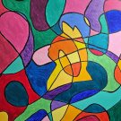 Abstract Cat Art Print of Original Art - Various Sizes Available