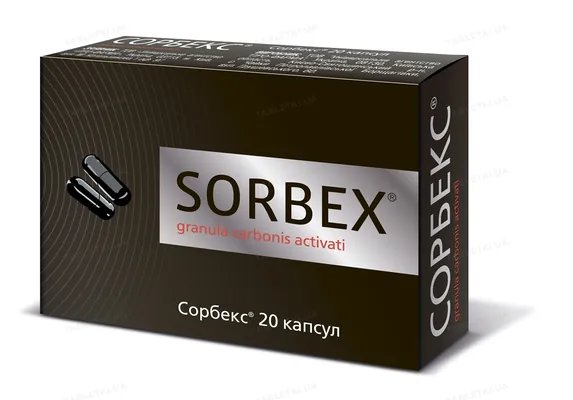 Sorbex capsules (sorbent) &acirc;�� 1+1=2 packs= 40kap