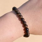 06mm Natural Agarwood Round Bead Bracelet | Small Smooth Wood Beads | Single Loop Minimalist Design