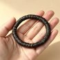 08mm Natural Agarwood Disc Bead Bracelet | Handcrafted Flat Round Spacer Wood Beads