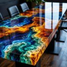 Blue & Gold Epoxy Dining Table – Luxury Handmade Resin Dining Table |