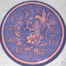 Garden Patio Terra Cotta Hummingbird Thermometer