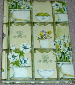Green Padded Flower Pots Journal Lined for Writing