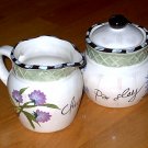 Herb Garden Creamer and Sugar Bowl