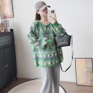 Women's Floral Knit Cardigan Sweater – Loose Fit Button Front
