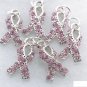 6 BREAST CANCER AWARENESS RHINESTONE CHARMS (NEW)