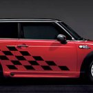 Mini Cooper racing checkered side body decal decals