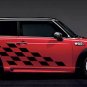 Mini Cooper racing checkered side body decal decals