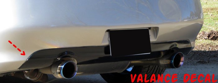 Rear Valance overlay decal decals Infiniti G35 coupe