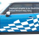 Wavy checkered flag graphics decals decal Mini Cooper
