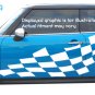Wavy checkered flag graphics decals decal Mini Cooper