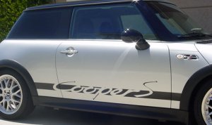 Rocker side body decal decals stripes fit Mini Cooper S