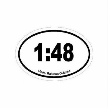 O-Scale Model Train Fan Oval Decal Bumper Sticker - 1:48 - Free Shipping!