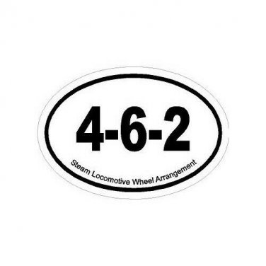 Steam Train Fan Oval Decal Bumper Sticker 4-6-2 Wheel Arrangement Free Ship!
