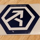 Aspire Beverages 2.5x3" Arrow Logo Decal Dark Blue & White