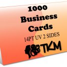 1000 Business Cards 14PT Double Sided UV Coated Custom
