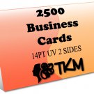 2500 Business Cards 14PT Double Sided UV Coated Custom