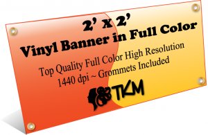 Custom 2'x2' Top Quality Full Color High Resolution Vinyl Banner