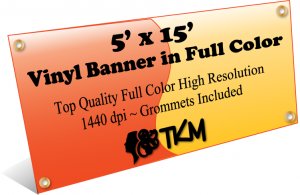 Custom 5'x15' Top Quality Full Color High Resolution Vinyl Banner