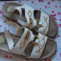 Earth Gelron White Leather Sandal Shoes Size 10 10.5 Womens