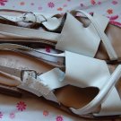 Italian White Flat Romano Sandals Made n Brazil. Thick Leather size 10 N Womens Shoes