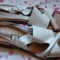 Italian White Flat Romano Sandals Made n Brazil. Thick Leather size 10 N Womens Shoes