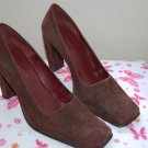 Vintage Nine West Leather Brown High Heel size 10 10.5 Pumps Womens Shoes
