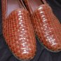 Bass size 8 M Flats Leather Brown Latice Weaved Loafers Flats Womens Shoes