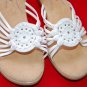 Softspots White 9 Wedge Sandals Slides Womens Shoes
