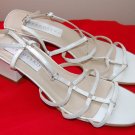 Bandolino Sz 10 Made n Brazil Leather White Strappy Sandals Womens Shoes