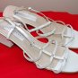 Bandolino Sz 10 Made n Brazil Leather White Strappy Sandals Womens Shoes