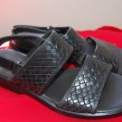 Azaleia Sz 9 Black Leather Made n Brazil Weaved Womens Shoes Sandals