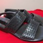 Azaleia Sz 9 Black Leather Made n Brazil Weaved Womens Shoes Sandals