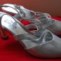 Vintage 80s Sz 10 Silver PM 925 High Heel Pumps Womens Shoes