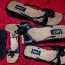 LEI Size 7 Black Toe Thong Sandals Flip Flops Womens Shoes