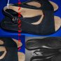 Maravilla Size 11 W Leather Black Suede Sandals Womens Shoes
