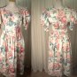 Vintage 80s Dynasty Dress Womens Size 10 Blair Heirloom Maxi Swing Puff Sleeves