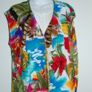 Hawaiian Floral Exotic with Parrots by Carol Little Skirt Top Womens Size 20 22 XXL