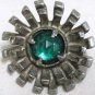 Big Gay Nineties Blue Rhinestone Vintage Sewing Button