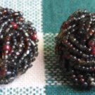 Vintage Cranberry Seed Bead Spaghetti Clips!
