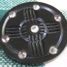 Big Carved Bakelite Rhinestone Button!