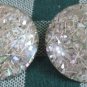 Big Confetti Celluloid Composition Button Clip Earings!